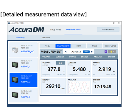 AccuraDM Data Manager Software - Detailed measurement data view - Rootech