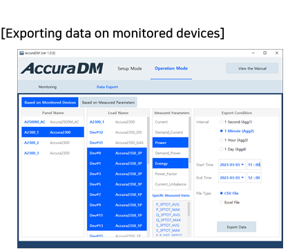 AccuraDM Data Manager Software - Exporting data on monitored devices - Rootech